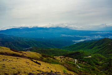 車山　山頂からの眺望　春