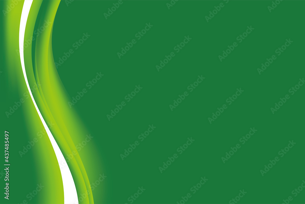Poster abstract smooth green wavy background design template vector, dark green background element with cop