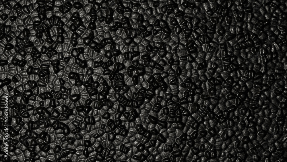 Poster dark gray graphite abstract background of chaotically convex elements. desktop wallpaper. rendering 