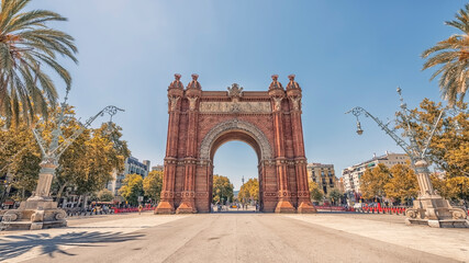 Arc de Triomf in Barcelona, Spain - obrazy, fototapety, plakaty