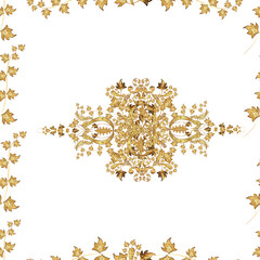 Seamless pattern with interesting doodles on white background. Vintage. Frame.