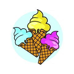 Ice Cream Cone Vector Illustration . Suitable for your company in the field Ice Cream and you can make wallpaper