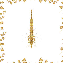 Seamless pattern with interesting doodles on white background. Vintage. Frame.