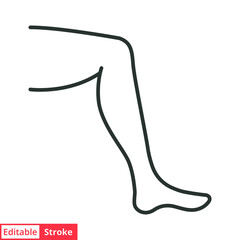 Fototapeta premium Leg line icon. Simple outline style. Knee, foot, medical, ankle, lady, female, care, feminine, elegant, beautiful concept. Vector illustration isolated on white background. Editable stroke EPS 10.