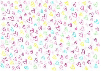 手書きのハートの背景素材　LOVE　愛情表現　愛してる　大好き