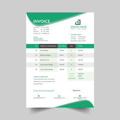 black and green invoice