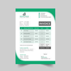 green and black business invoice template