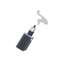 Vaping. Smoking an electronic cigarette, vector illustration
