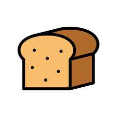 Bread Vector Icon in Filled Outline Style. Bread is a type of baked food, made from flour and water. Vector illustration icon can be used for an app, website, or part of a logo.