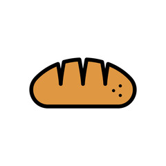 Bread Vector Icon in Filled Outline Style. Bread is a type of baked food, made from flour and water. Vector illustration icon can be used for an app, website, or part of a logo.