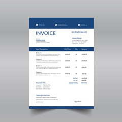 blue color business invoice