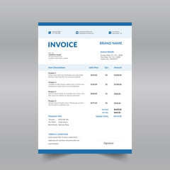 blue color business invoice
