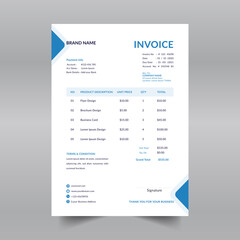 blue color minimal invoice