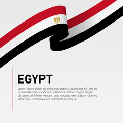Egypt Waving Flag Ribbon Template Design Vector Illustration