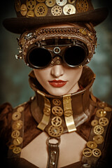 Fototapeta na wymiar closeup steampunk portrait