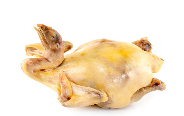boiled chicken isolated on a white background