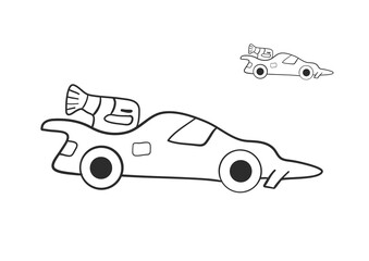 Racing car. Line. Icon. Vector illustration