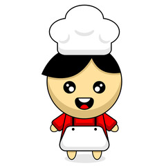 cute boy chef mascot character cartoon vector
