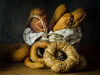 basket with bread