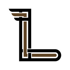 Minimalist company or brand vector logo of letter L