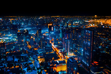 Bangkok, Thailand, Aerial view of Bangkok city in Thailand