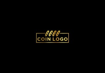 Coin logo with gold color and black background