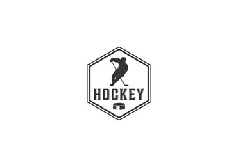 logo for sport hockey on white background