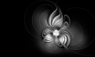Fractal flower on black background for design