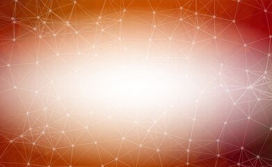 Geometric Orange Polygonal background molecule and communication. Connected lines with dots. Minimalism background. Concept of the science, chemistry, biology, medicine, technology.