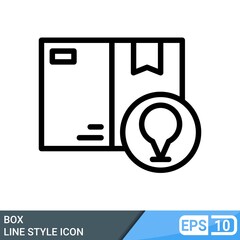 box icon line style vector illustration isolated on white background. EPS 10