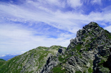 Fototapeta na wymiar 岩山の登山道