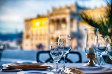 Dinner am Marktplatz von Triest