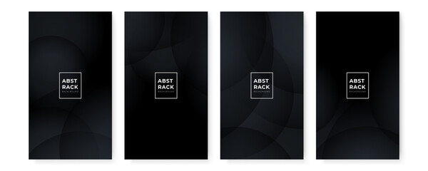Set of modern black and gold abstract background. Abstract luxurious black gold background. Modern dark banner template vector with geometric shape patterns . Futuristic digital graphic design