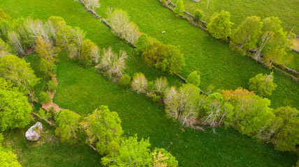 Pasiega Mountains in the north of Spain from a Drone view