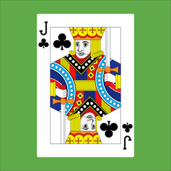Fototapeta premium Illustration for jack club poker card