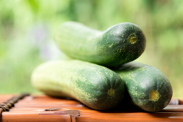 Cucumber fruits on natural background.