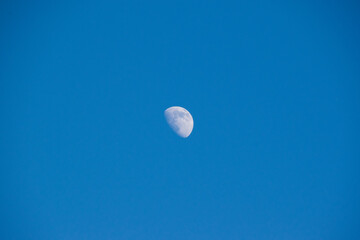 Beautiful sky with moon, copy space, beautiful blue background with place for text