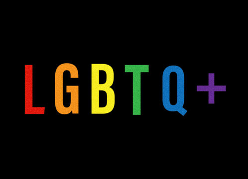 LGBTQ pride color symbol and typography letters, Illustration image