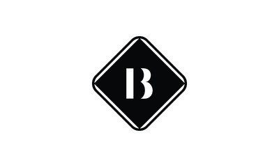 Initial Letter B Square Shape Vector Monogram Logo. B Letter Logo Template