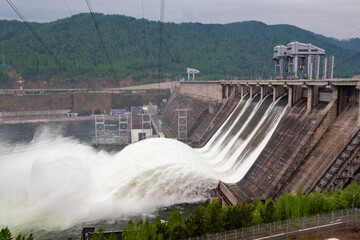 Hydroelectric power plant on the river