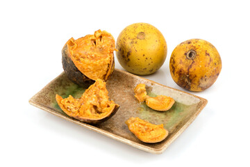 Bael or aegle marmelos fruits isolated on white background.