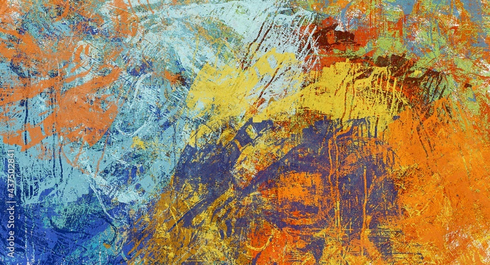 Poster abstract background. psychedelic fractal, texture of brush strokes of colored paint of blurred lines