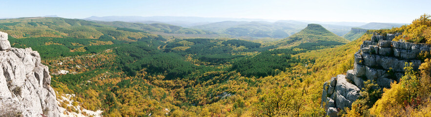 Fototapeta na wymiar Autumnal landscape with mountains