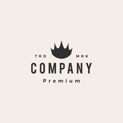 king crown hipster vintage logo vector icon illustration