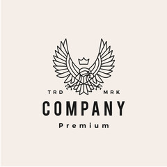 eagle hawk hipster vintage logo vector icon illustration