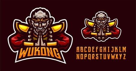 illustration vector graphic of Monkey King mascot logo perfect for sport and e-sport team