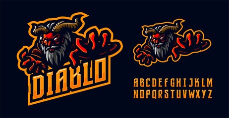 illustration vector graphic of Demon mascot logo perfect for sport and e-sport team