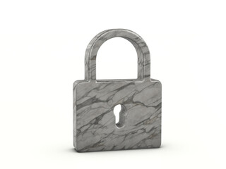 Marble padlock symbol