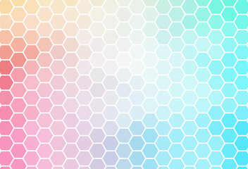 Hexagon mosaic background, abstract purple blue honeycomb vector design.