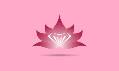 Diamond Lotus Logo With Gradient Purple Color